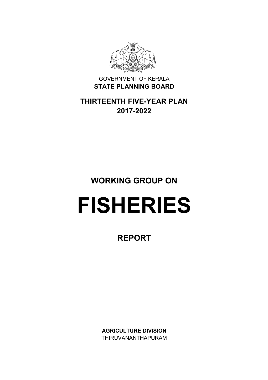 Working Group Report- Fisheries 13Th Five