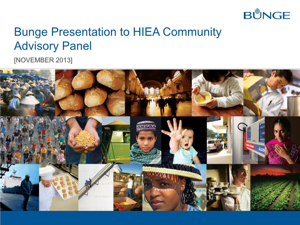 Bunge Presentation to HIEA Community Advisory Panel [NOVEMBER 2013]