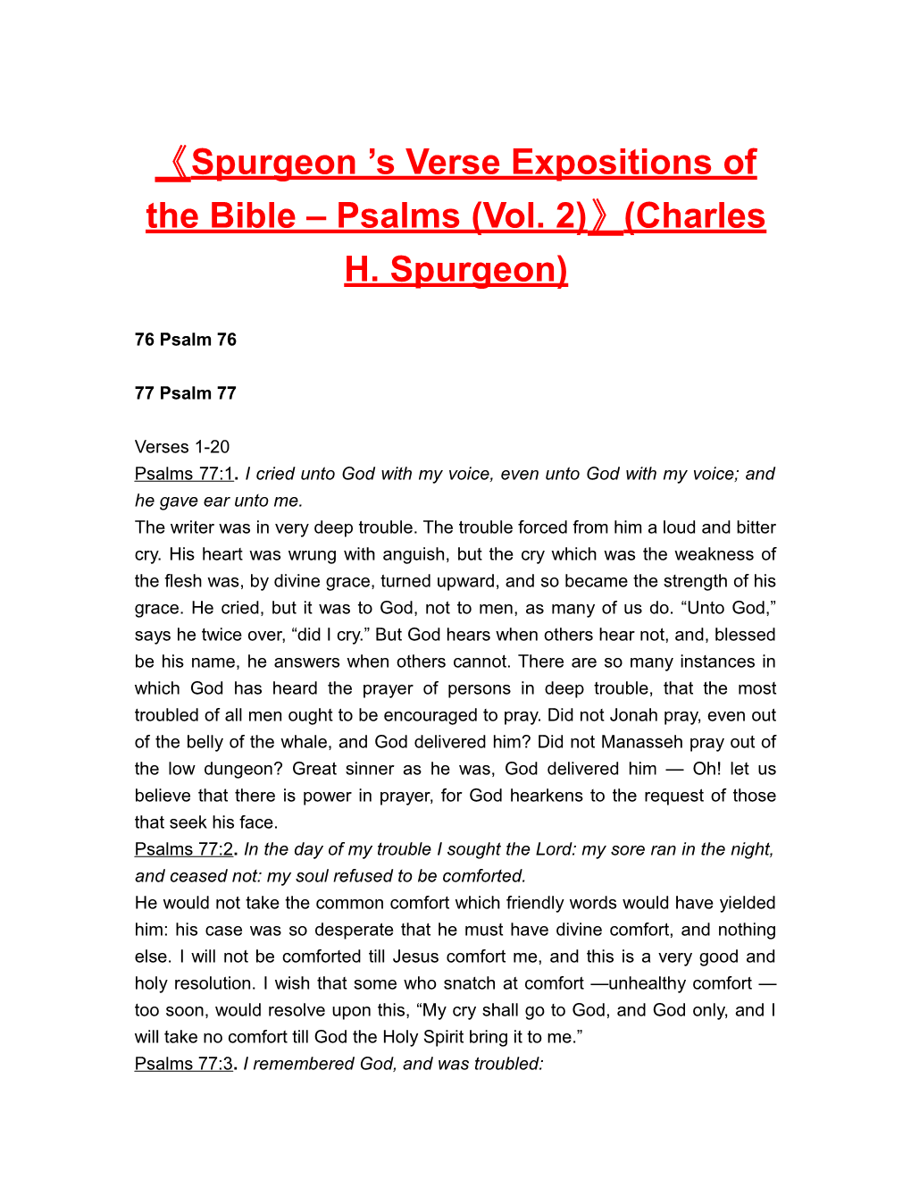 Spurgeon S Verse Expositions of the Bible Psalms (Vol. 2) (Charles H. Spurgeon)