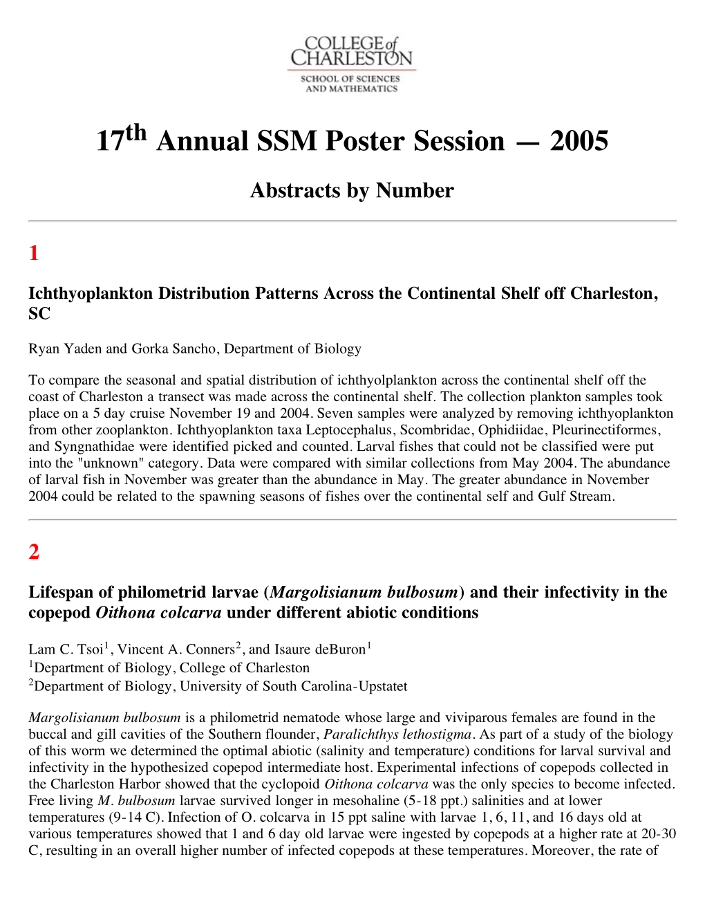 2005 SSM Poster Session