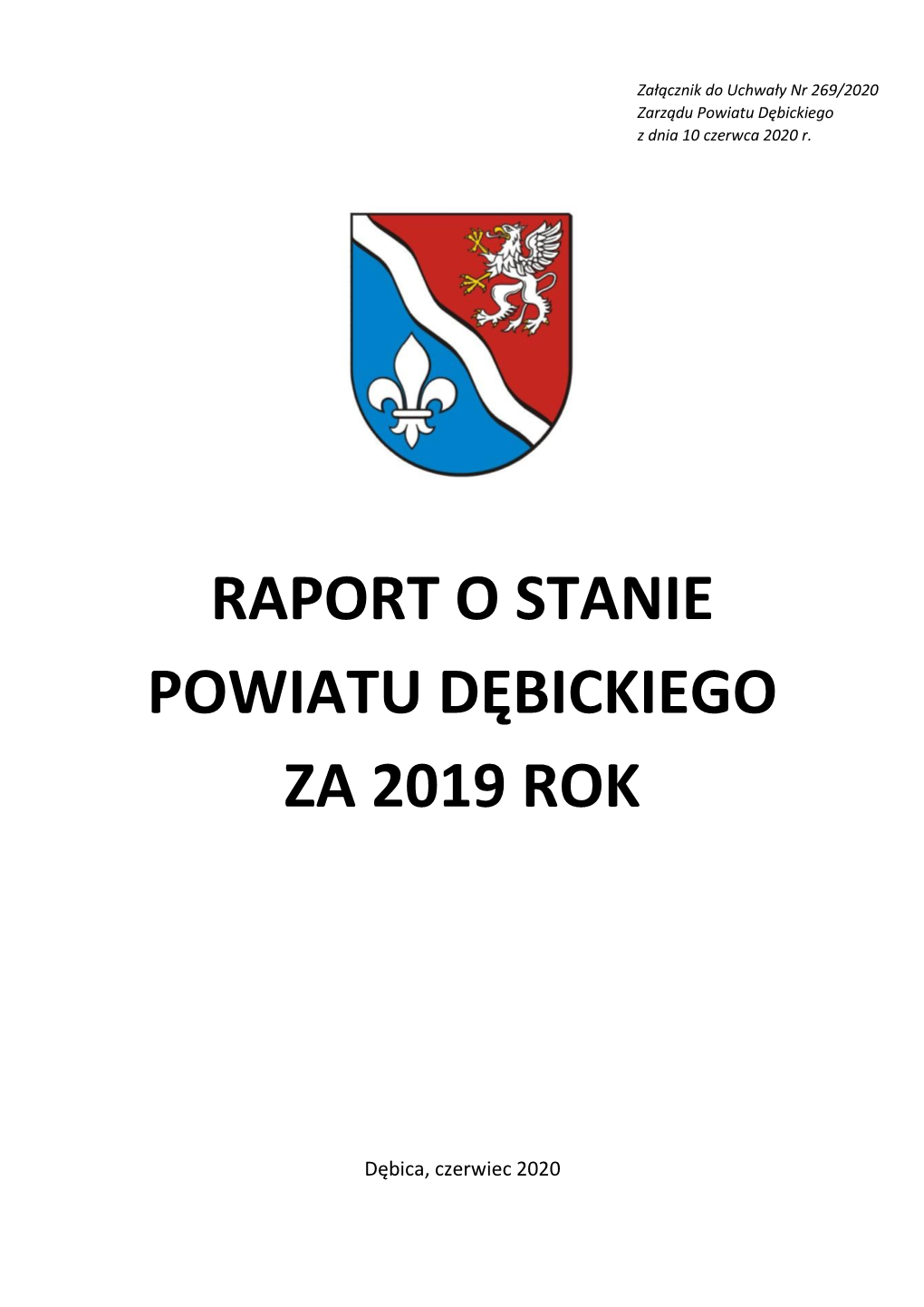 Raport O Stanie Powiatu Dębickiego Za 2019 Rok