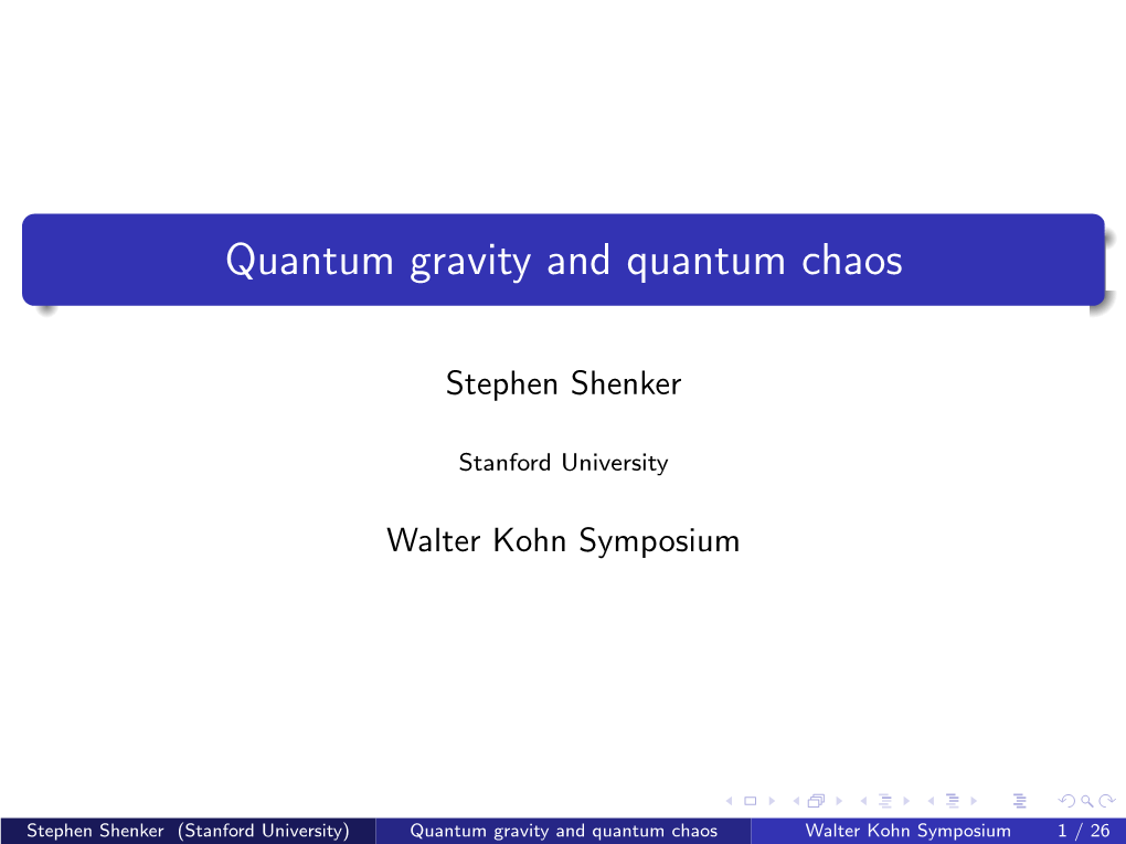 Quantum Gravity and Quantum Chaos