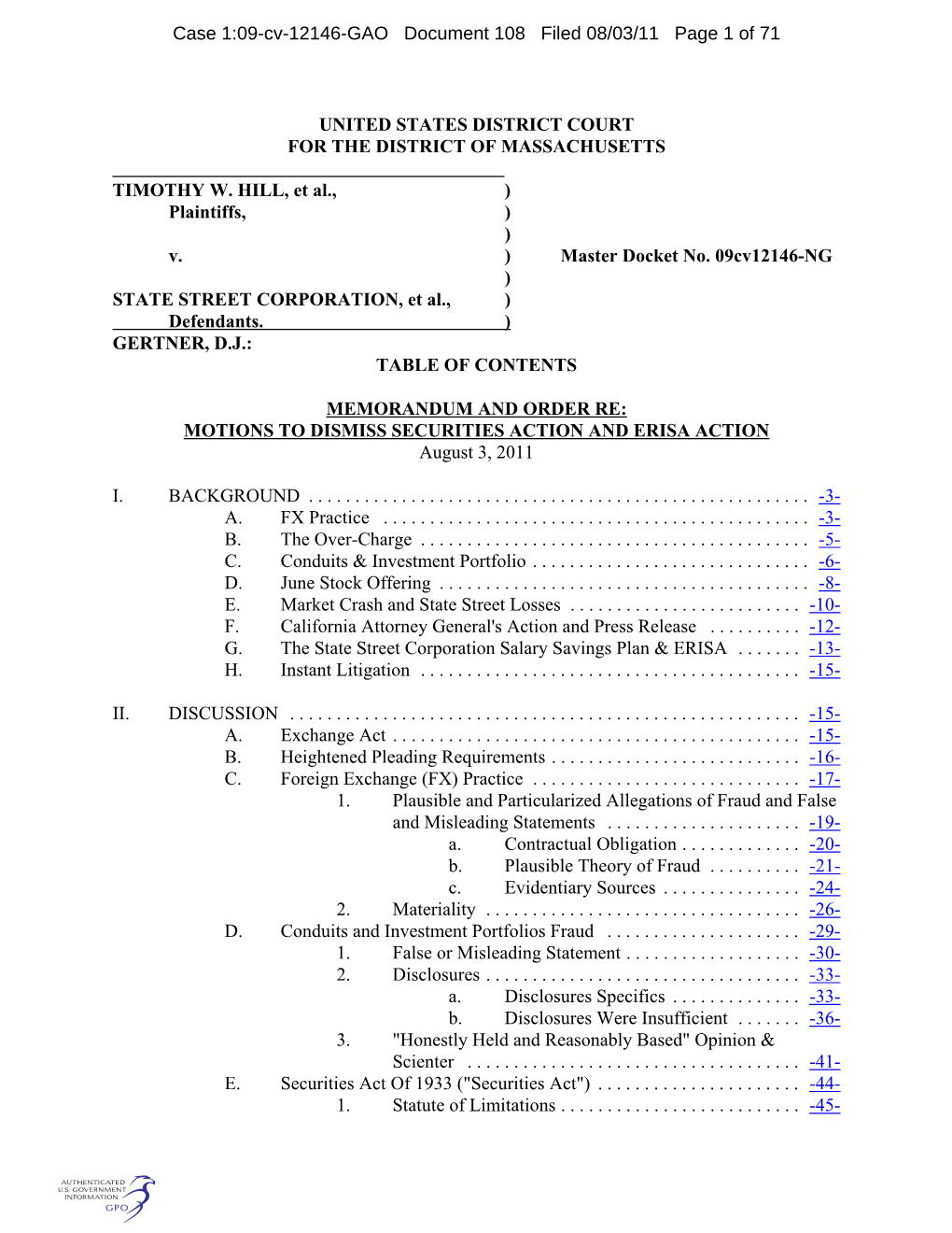 United States District Court for the District of Massachusetts