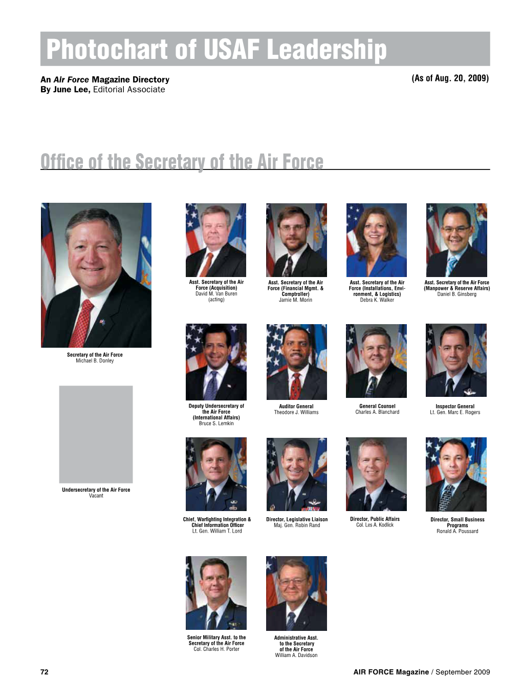 Photochart of USAF Leadership
