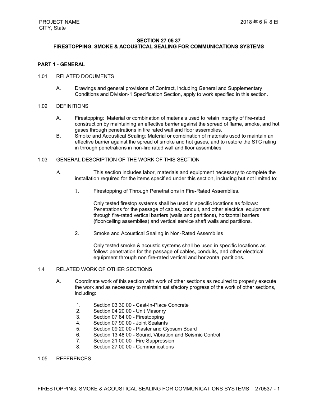 Firestopping, Smoke & Acoustical Sealing for Communications Systems