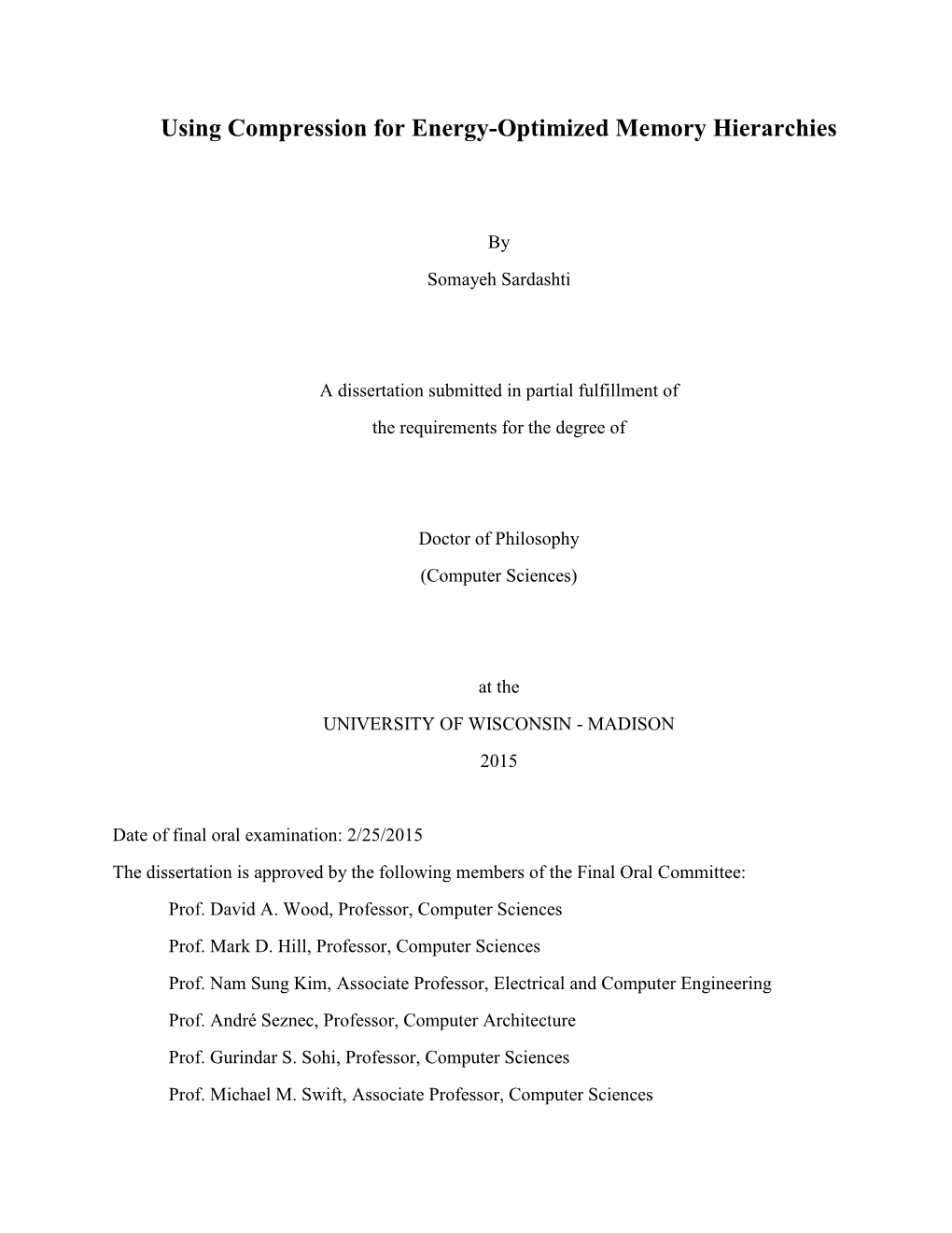 Using Compression for Energy-Optimized Memory Hierarchies