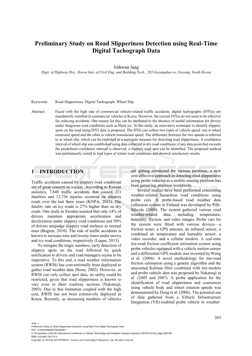 Preliminary Study on Road Slipperiness Detection Using Real-Time Digital Tachograph Data