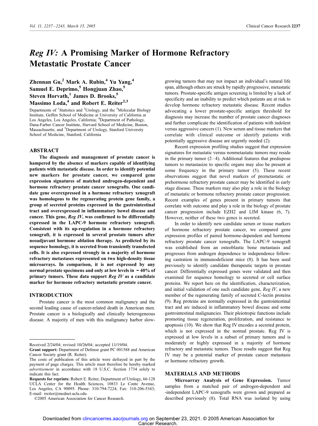 A Promising Marker of Hormone Refractory Metastatic Prostate Cancer