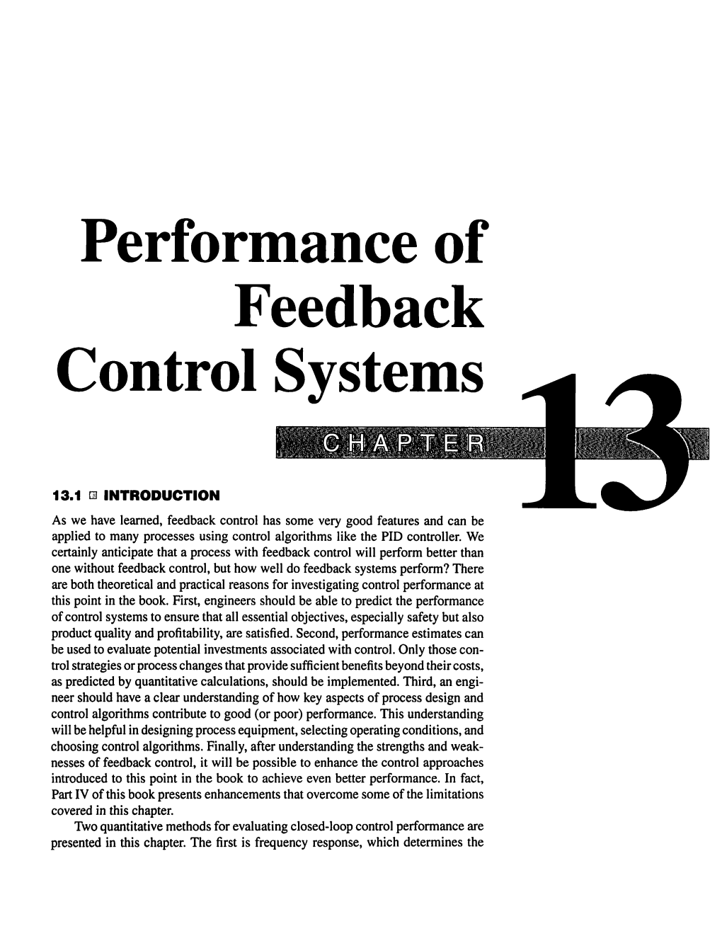 Performance of Feedback Control Systems