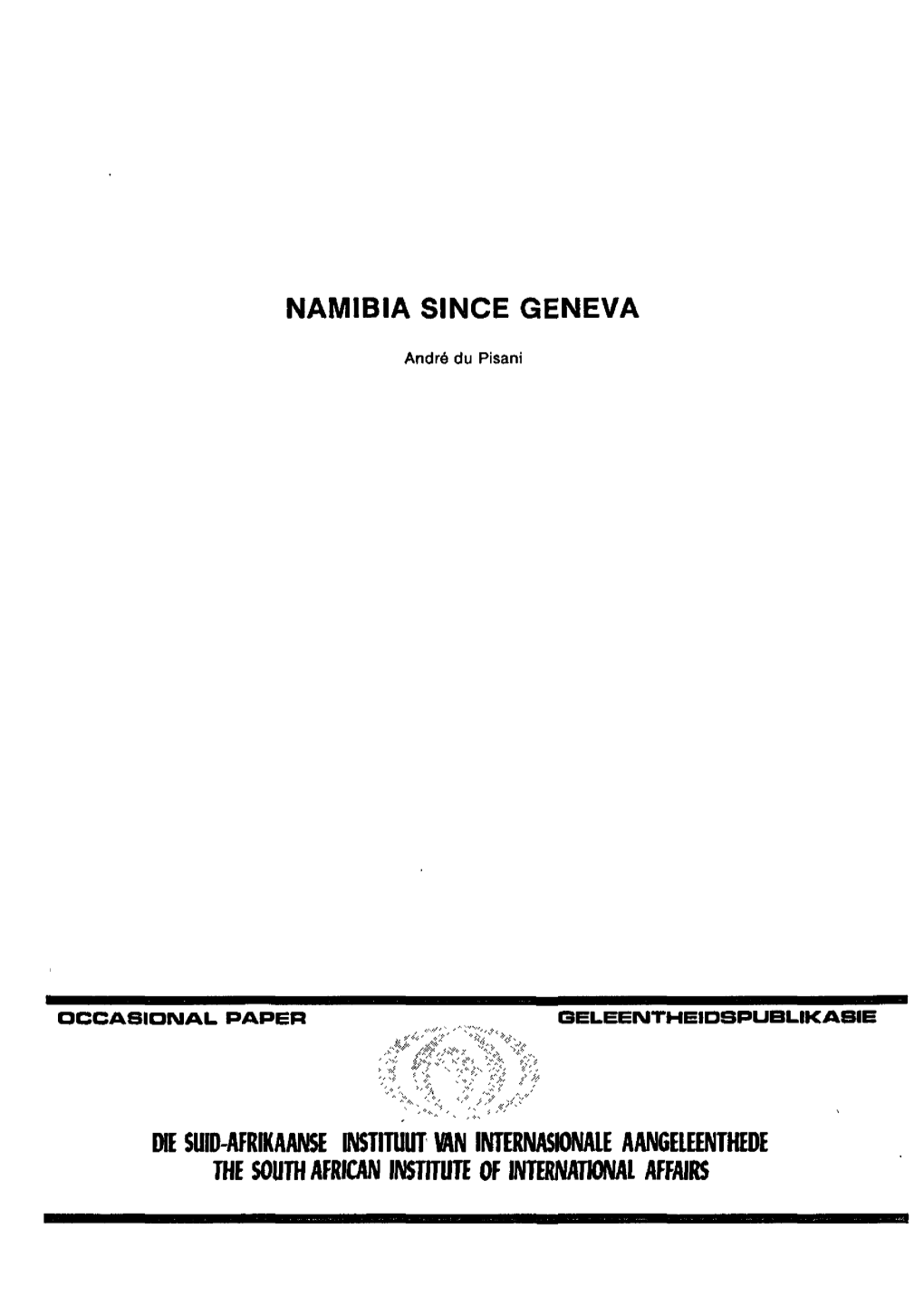 Namibia Since Geneva