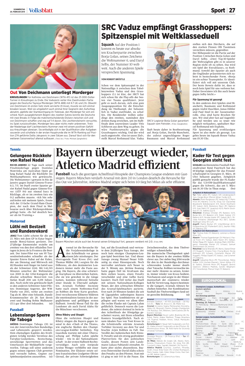 Bayern Überzeugt Wieder, Atletico Madrid Effizient