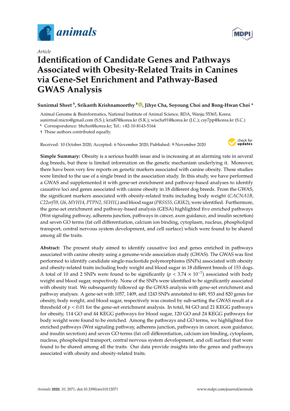 Identification of Candidate Genes and Pathways Associated with Obesity