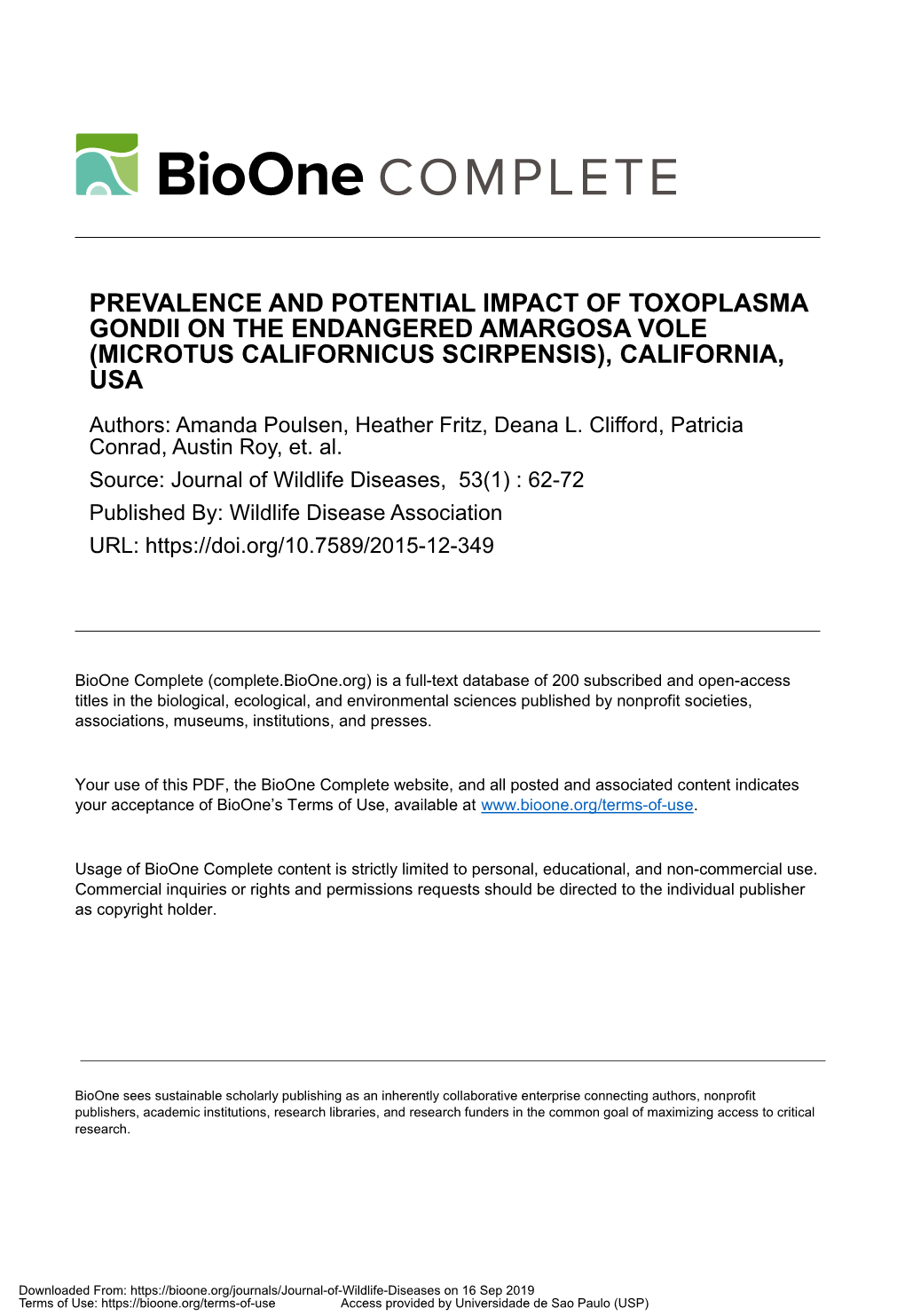 Prevalence and Potential Impact Of