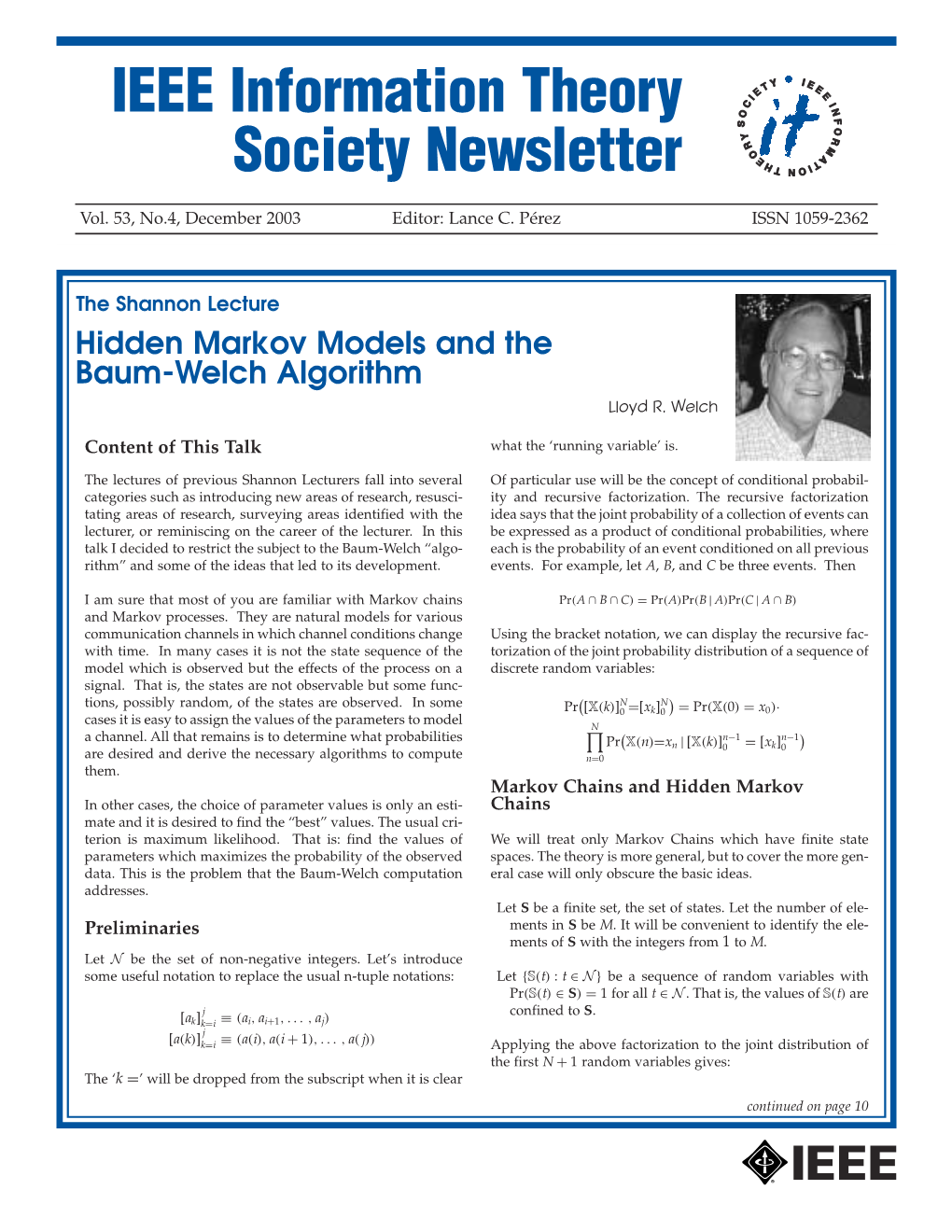 IEEE Information Theory Society Newsletter