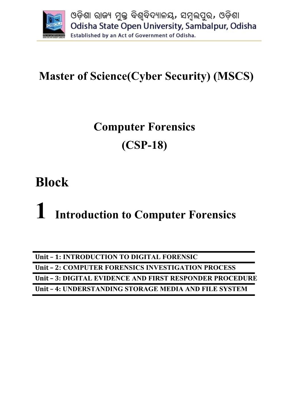 (MSCS) Computer Forensics