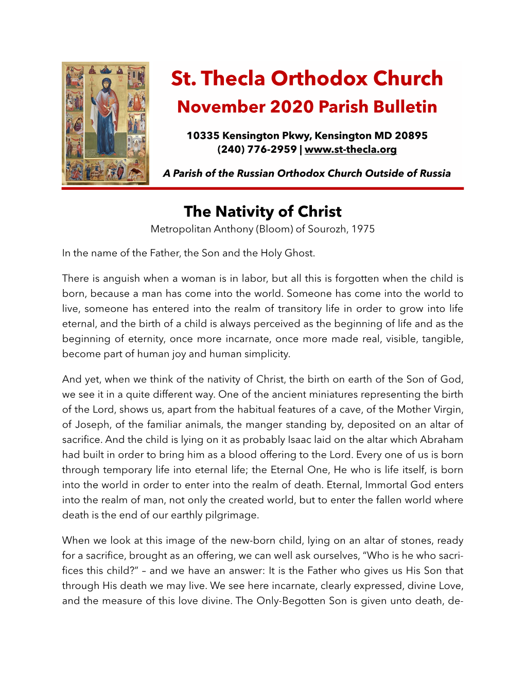 St. Thecla Parish Bulletin
