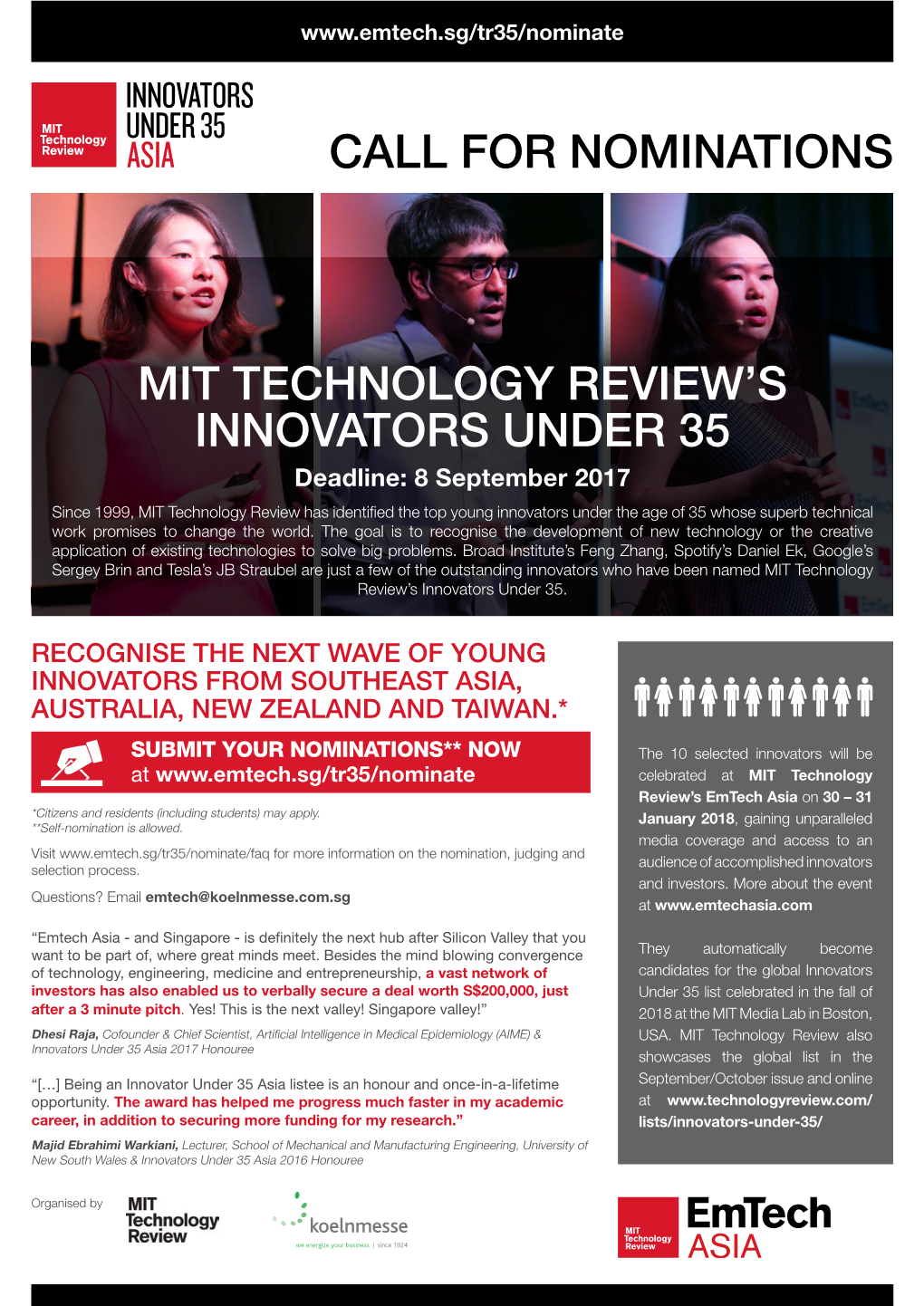 Call for Nominations Mit Technology