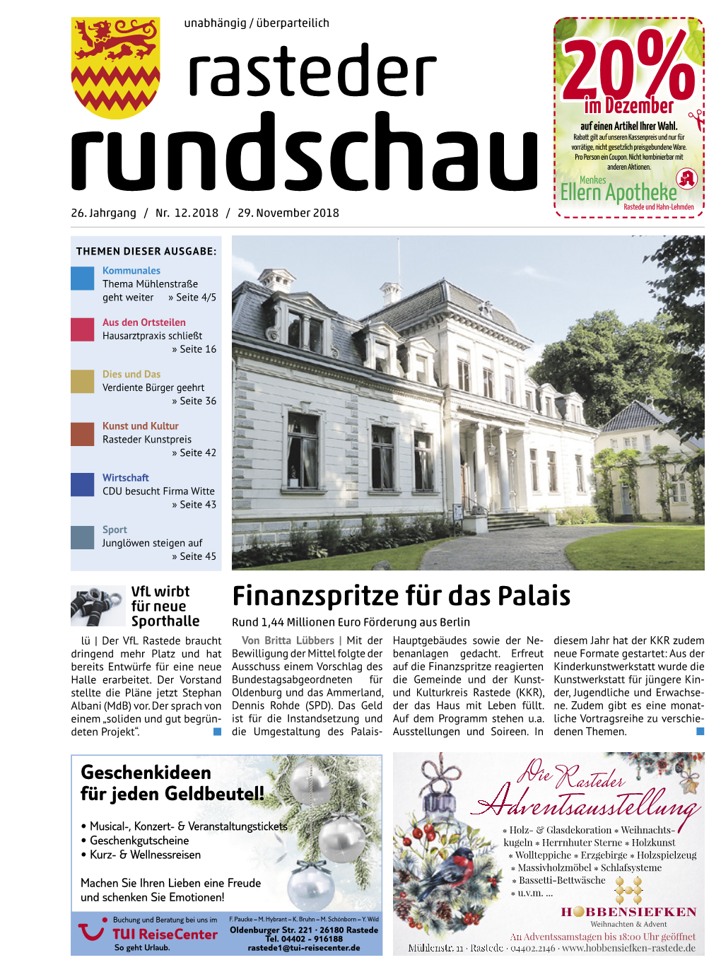 Rasteder Rundschau, Ausgabe Dezember 2018