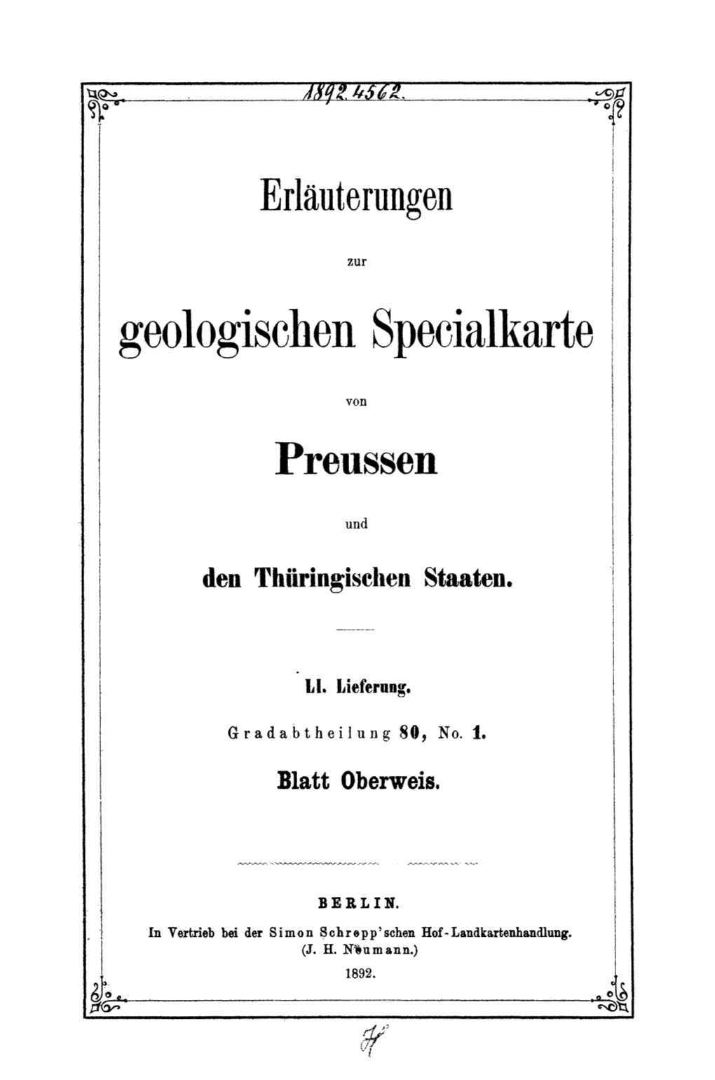 Geologischen Specialkarte