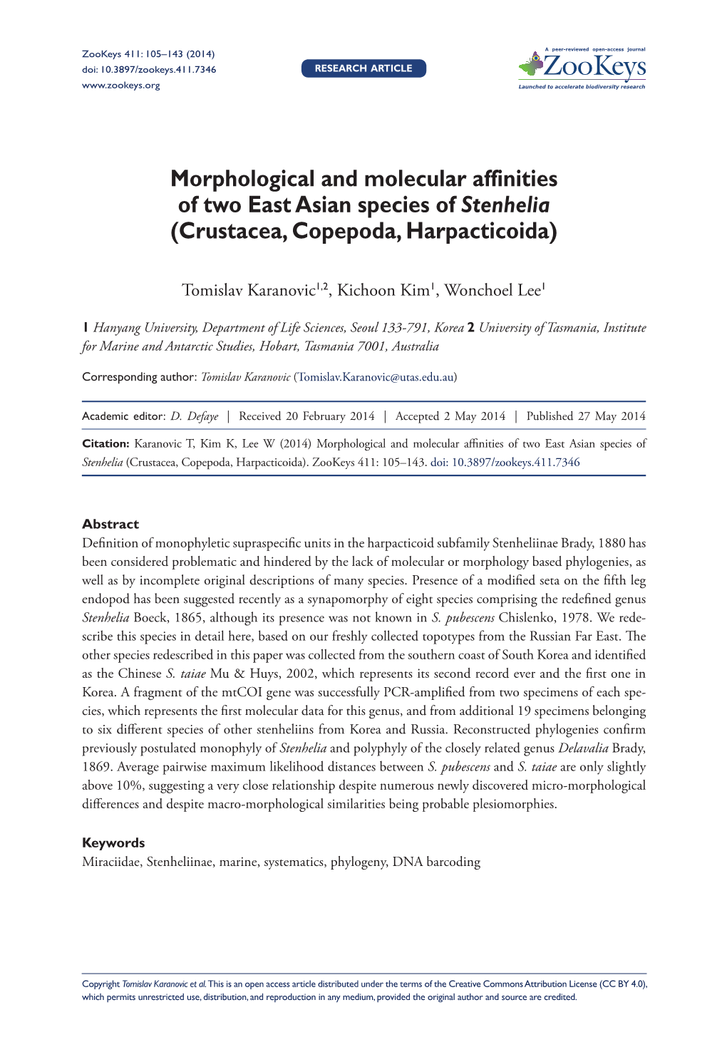 Crustacea, Copepoda, Harpacticoida)