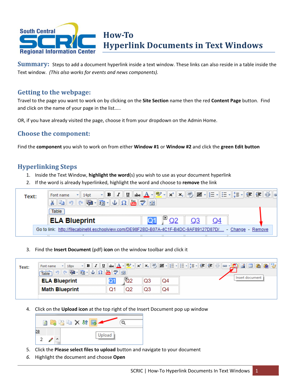 How to Hyperlink Documents in Text Windows