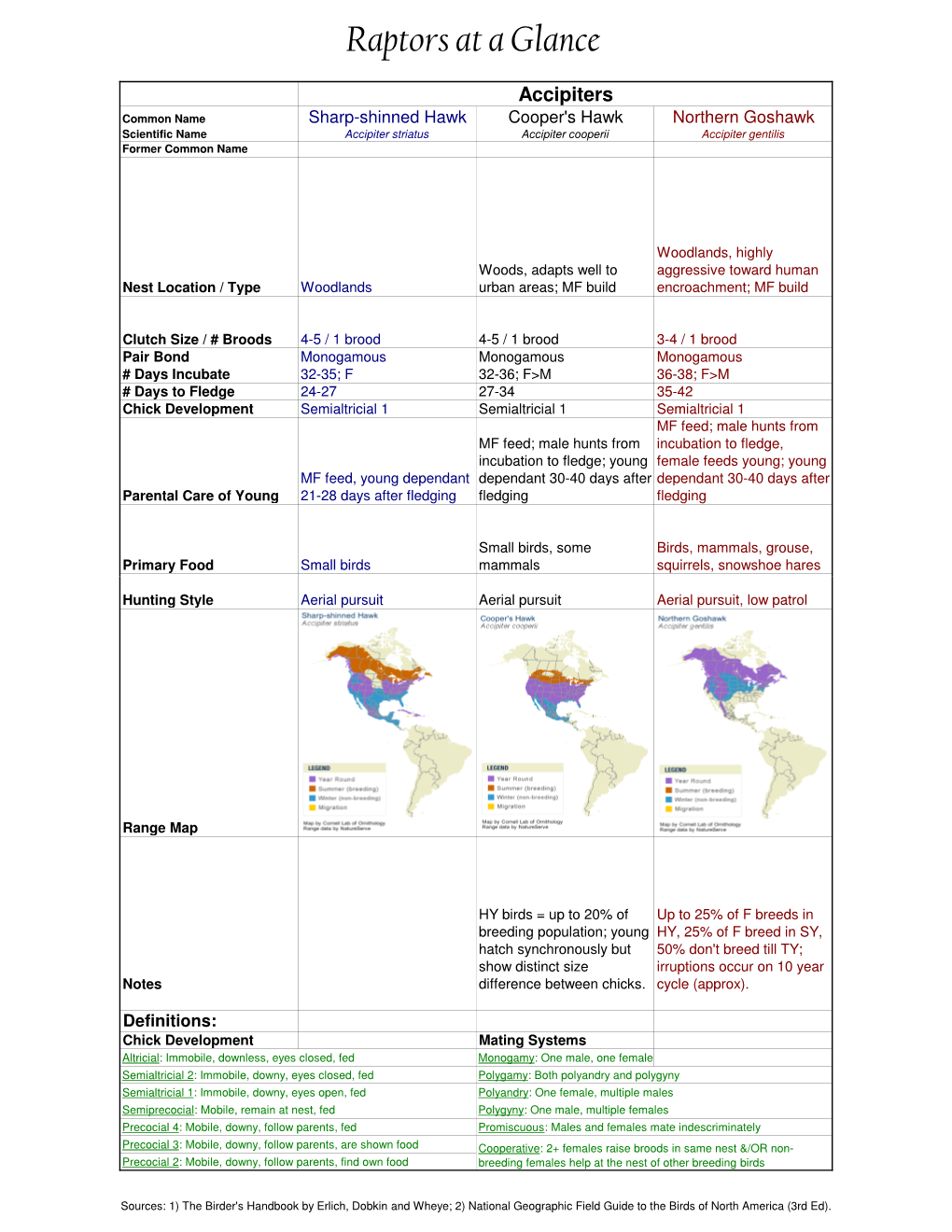 Raptors at a Glance