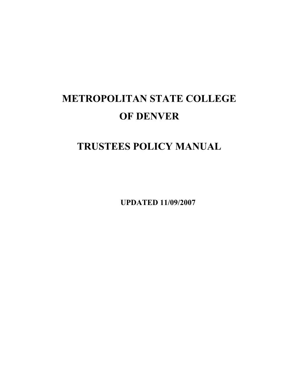 Metropolitan State College