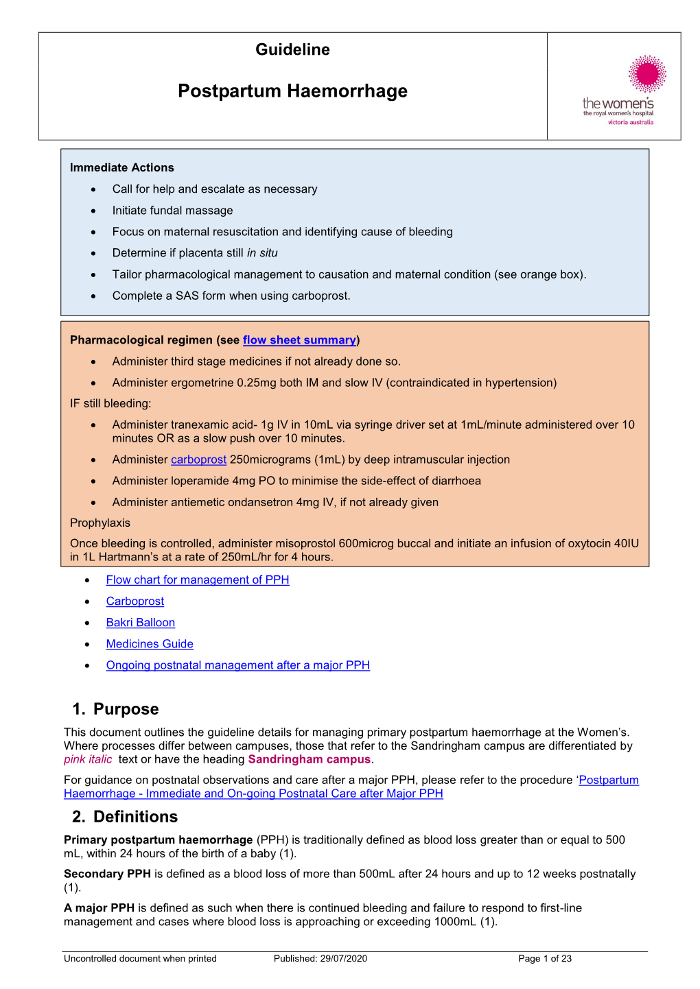 Postpartum Haemorrhage