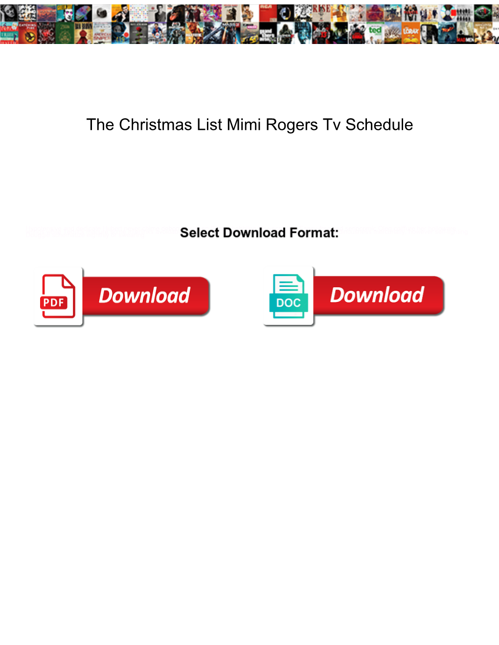 The Christmas List Mimi Rogers Tv Schedule