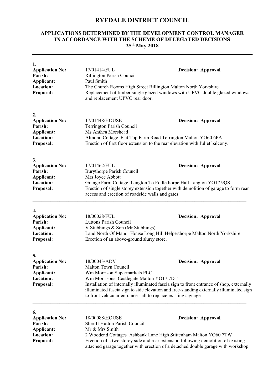 Delegated List , Item 15. PDF 79 KB