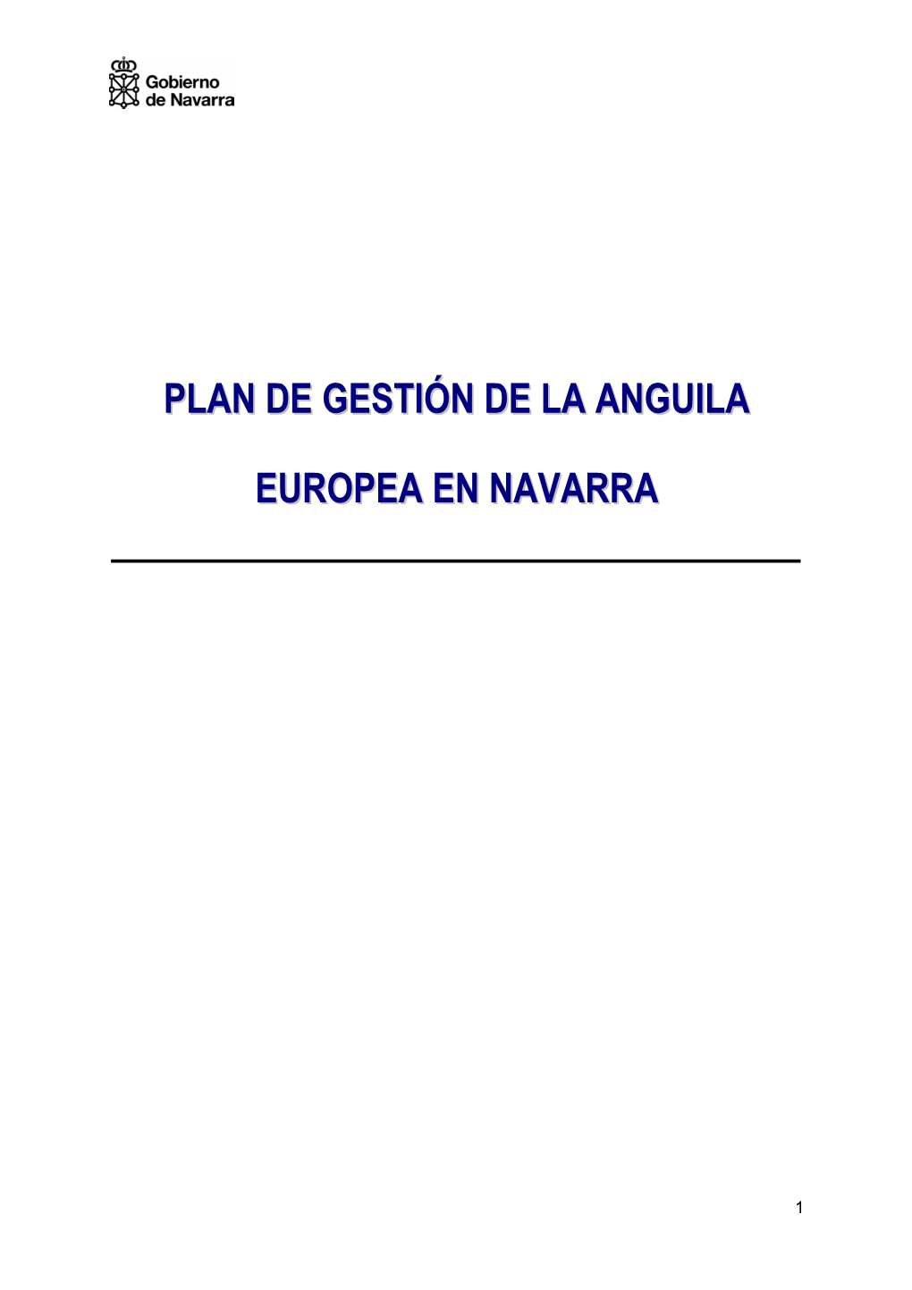 Plan De Gestión De La Anguila Europea En Navarra
