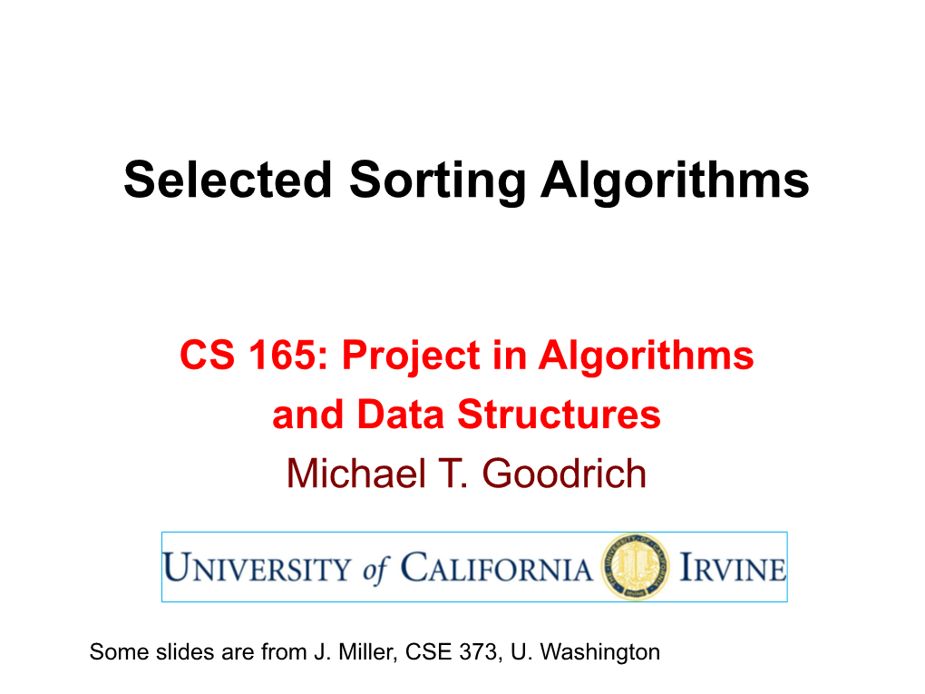 Selected Sorting Algorithms