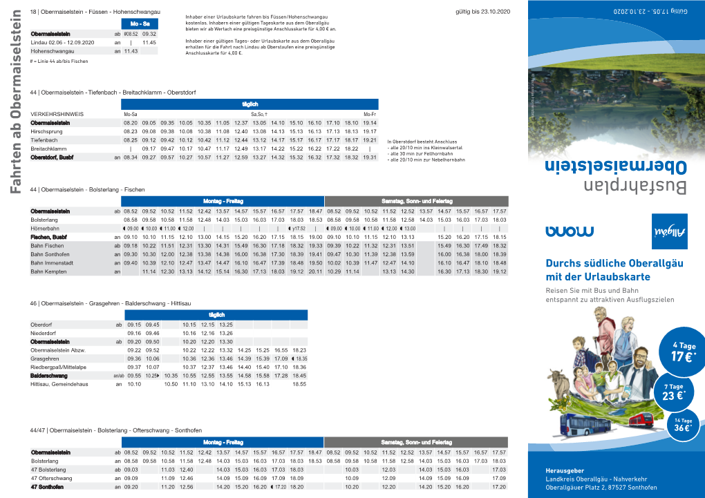 Busfahrplan Obermaiselstein