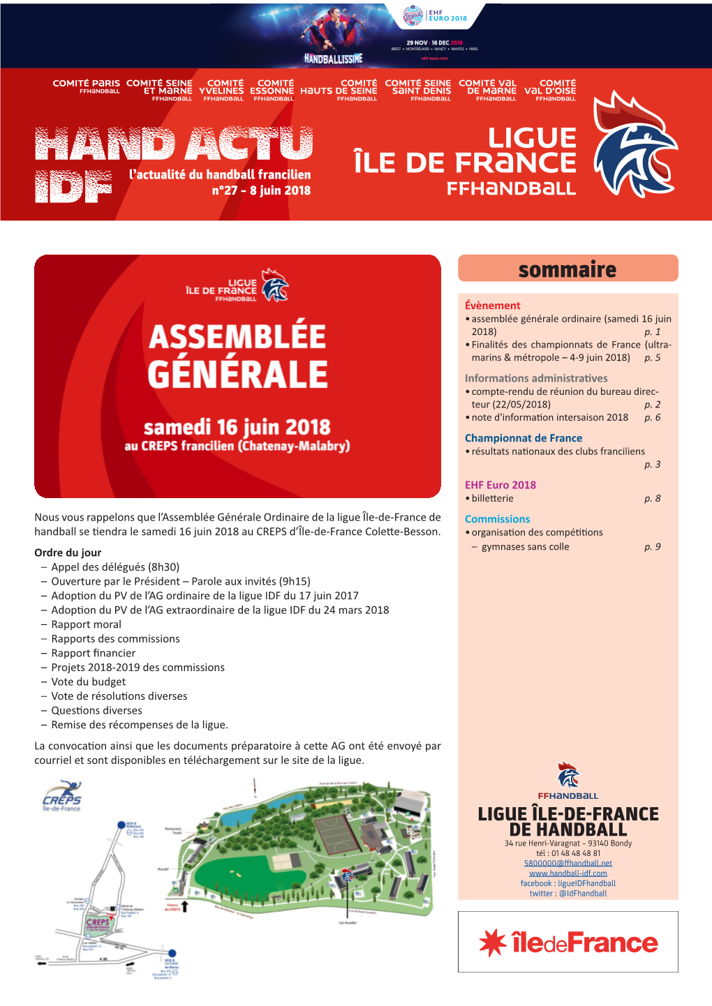 HAND ACTU L’Actualité Du Handball Francilien IDF N°27 – 8 Juin 2018