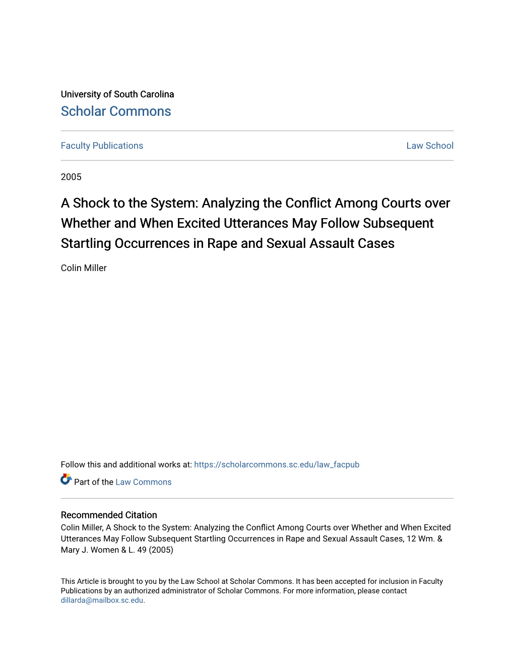 Analyzing the Conflict Among Courts Over Whether and When Excited Utterances May Follow Subsequent Startling Occurrences in Rape and Sexual Assault Cases