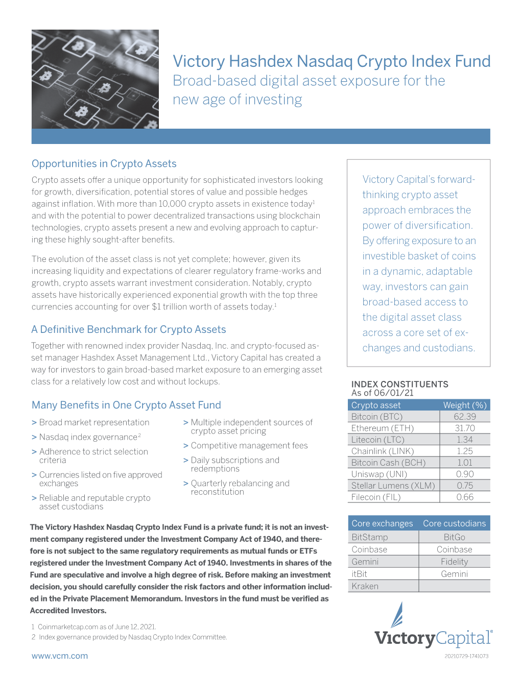 Victory Hashdex Nasdaq Crypto Index Fund Broad-Based Digital Asset Exposure for the New Age of Investing