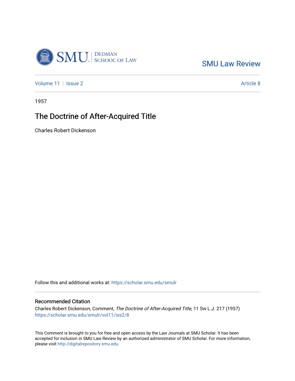 The Doctrine of After-Acquired Title