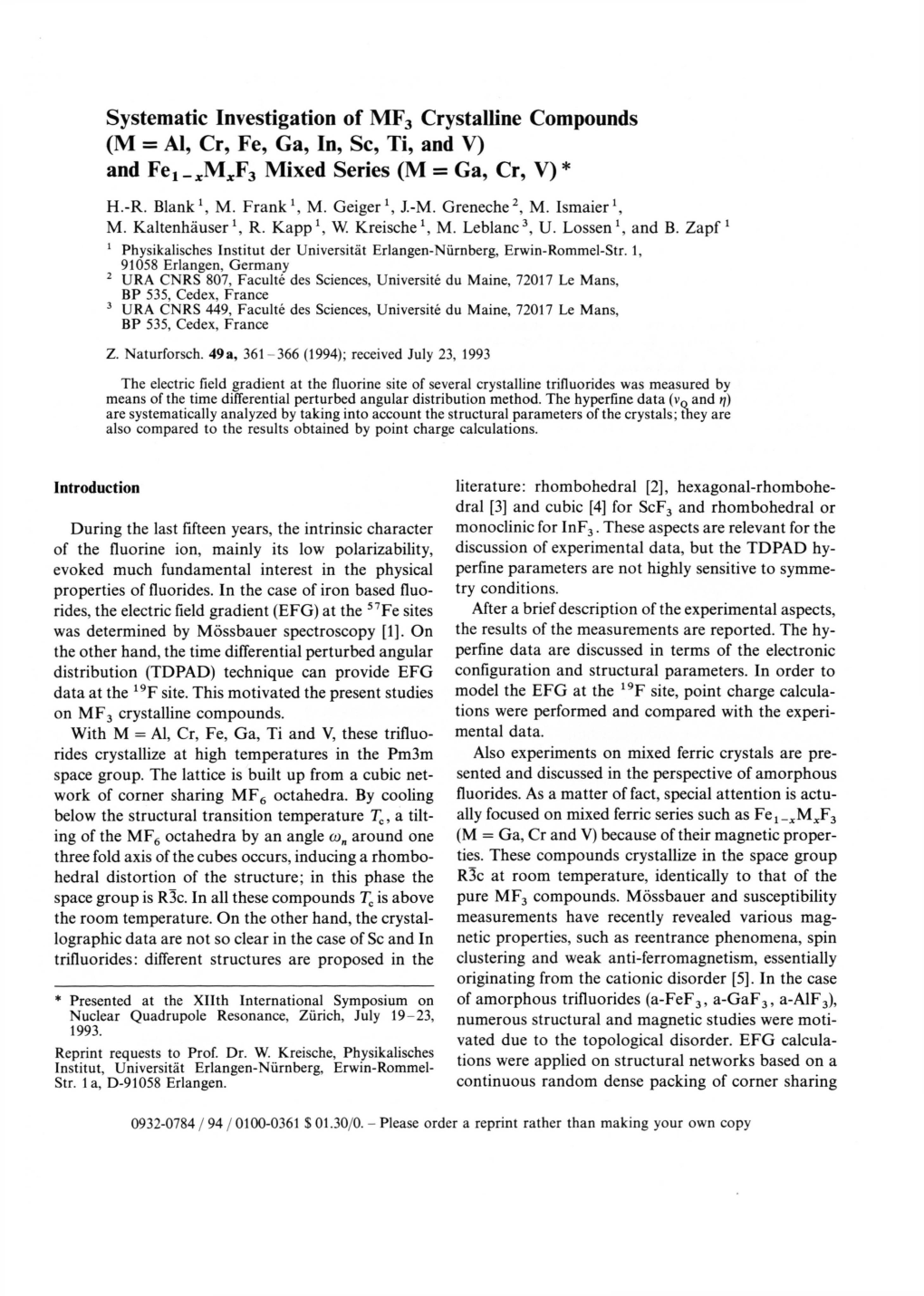 M = Al, Cr, Fe, Ga, In, Sc, Ti, and V) and Fej-J-Mjjfg Mixed Series (M = Ga, Cr, V) *