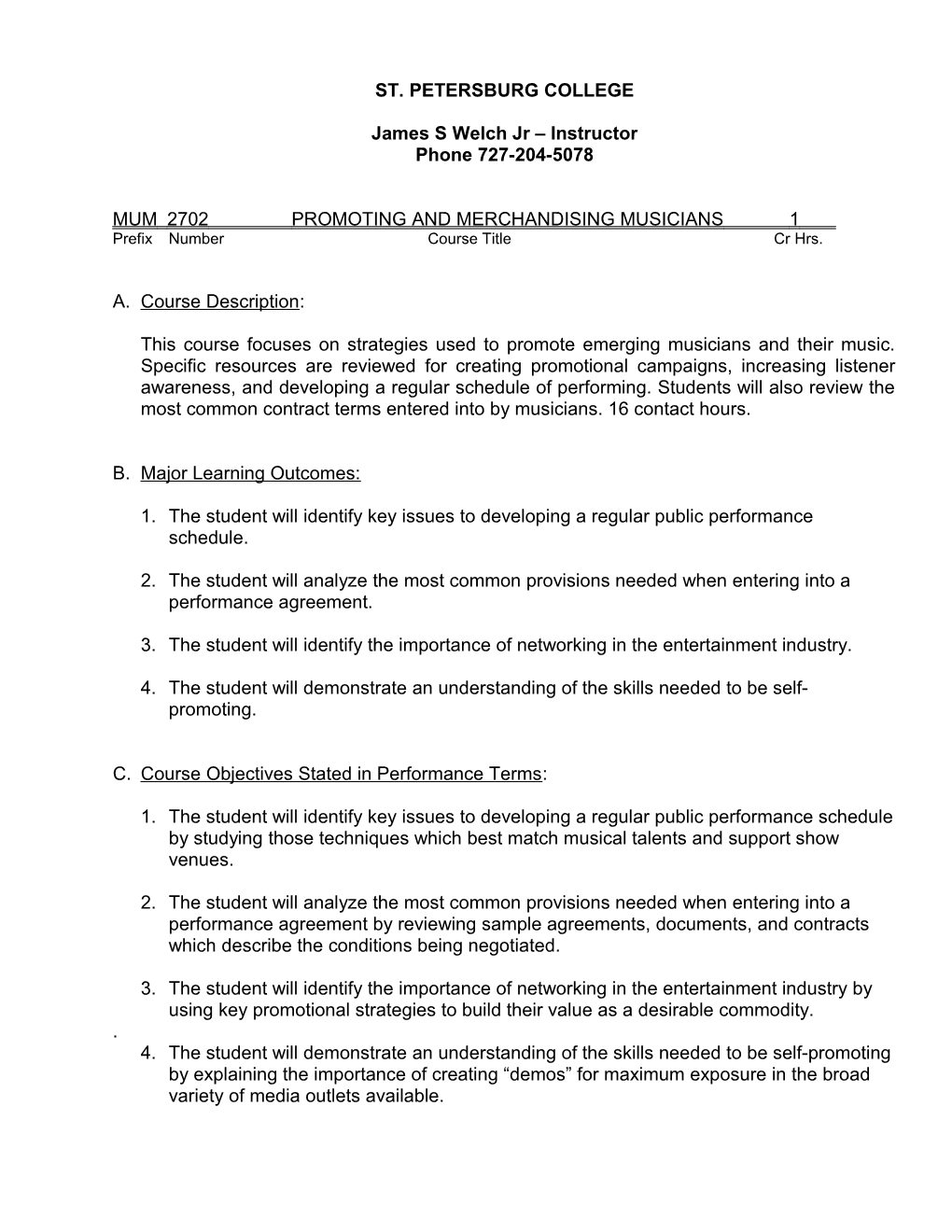 Curriculum Proposal Transmittal