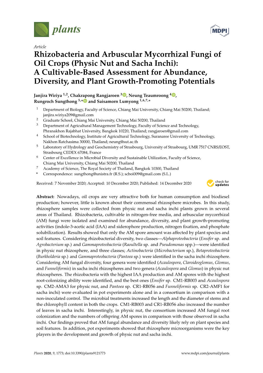 Physic Nut and Sacha Inchi): a Cultivable-Based Assessment for Abundance, Diversity, and Plant Growth-Promoting Potentials