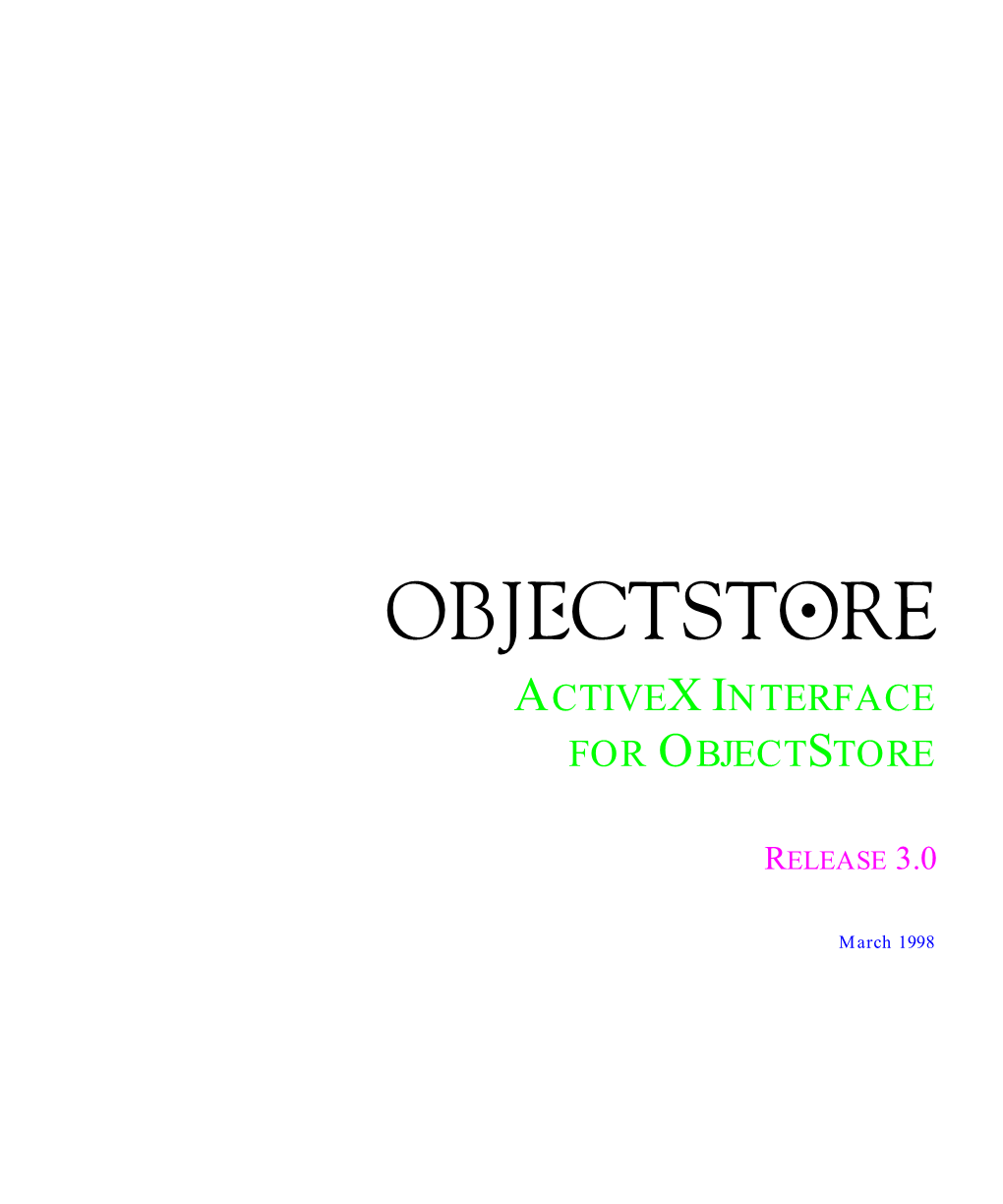 Activex Interface for Objectstore