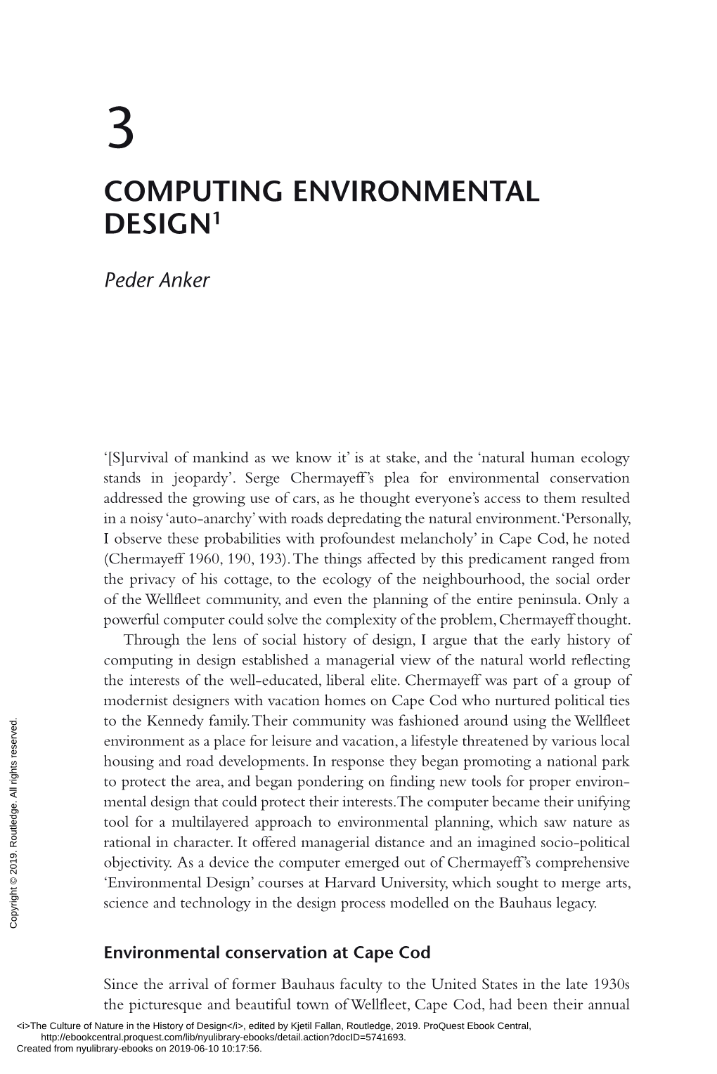 Computing Environmental Design1