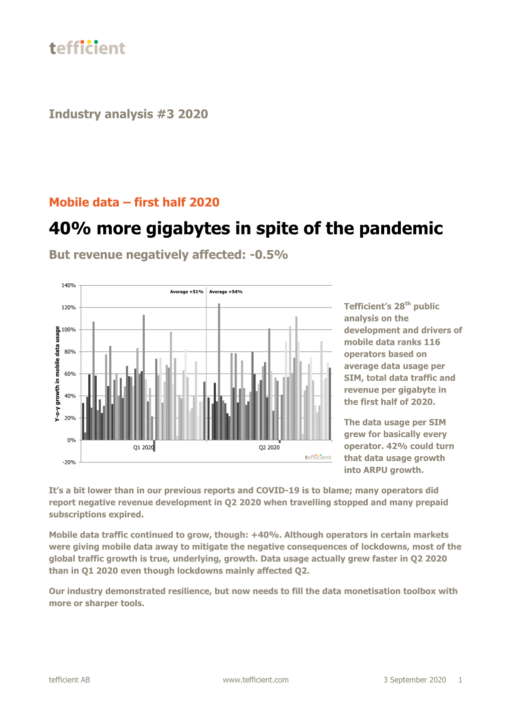 40% More Gigabytes in Spite of the Pandemic