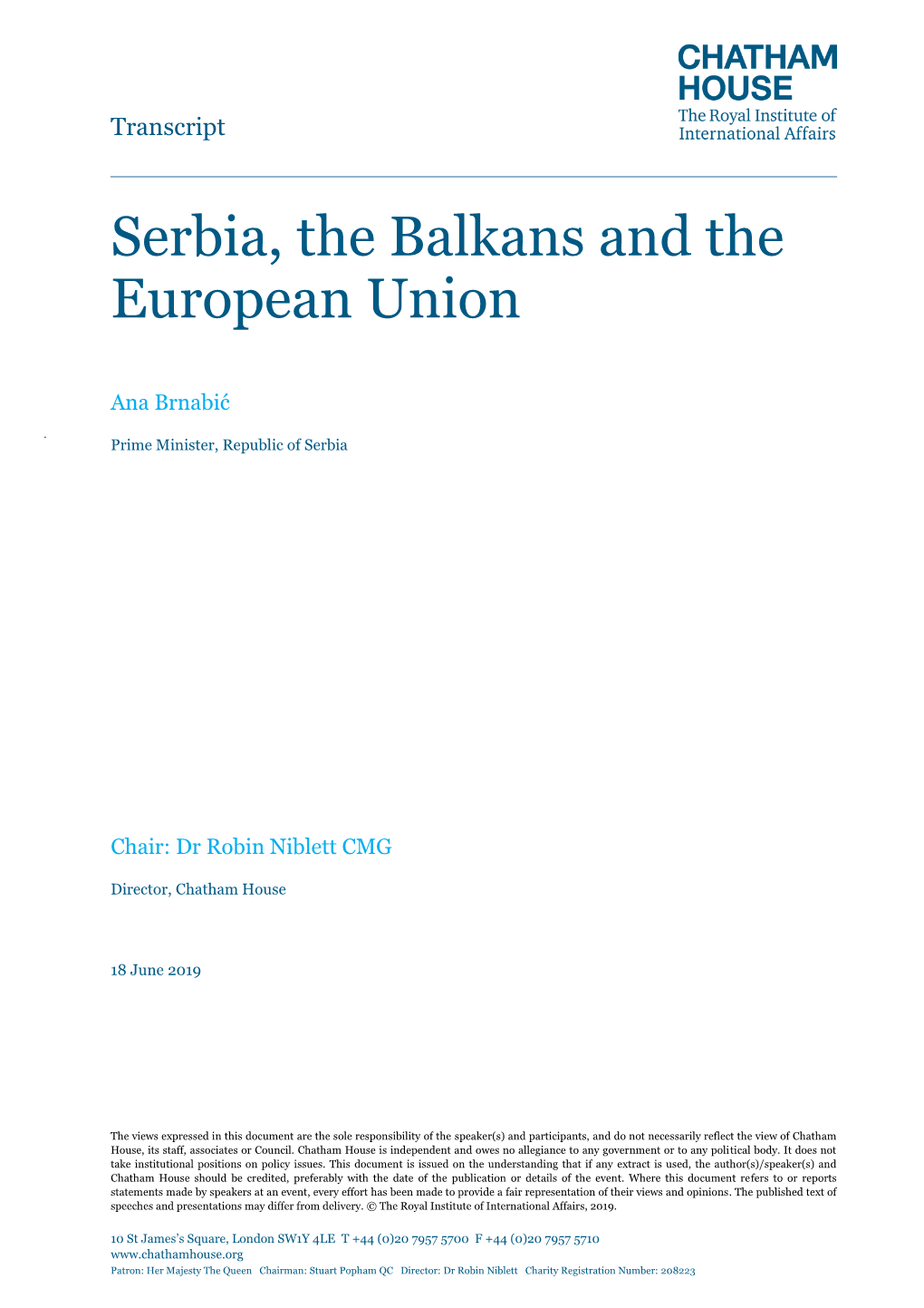 Serbia, the Balkans and the European Union