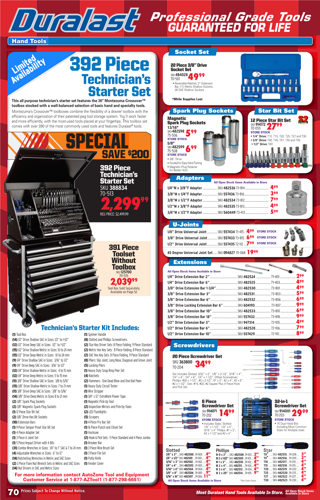 Autozone Tool & Equipment Quarterly First Quarter 2014