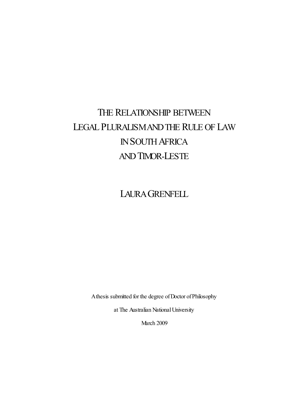 The Relationship Between Legal Pluralism and the Rule of Law in South Africa and Timor-Leste