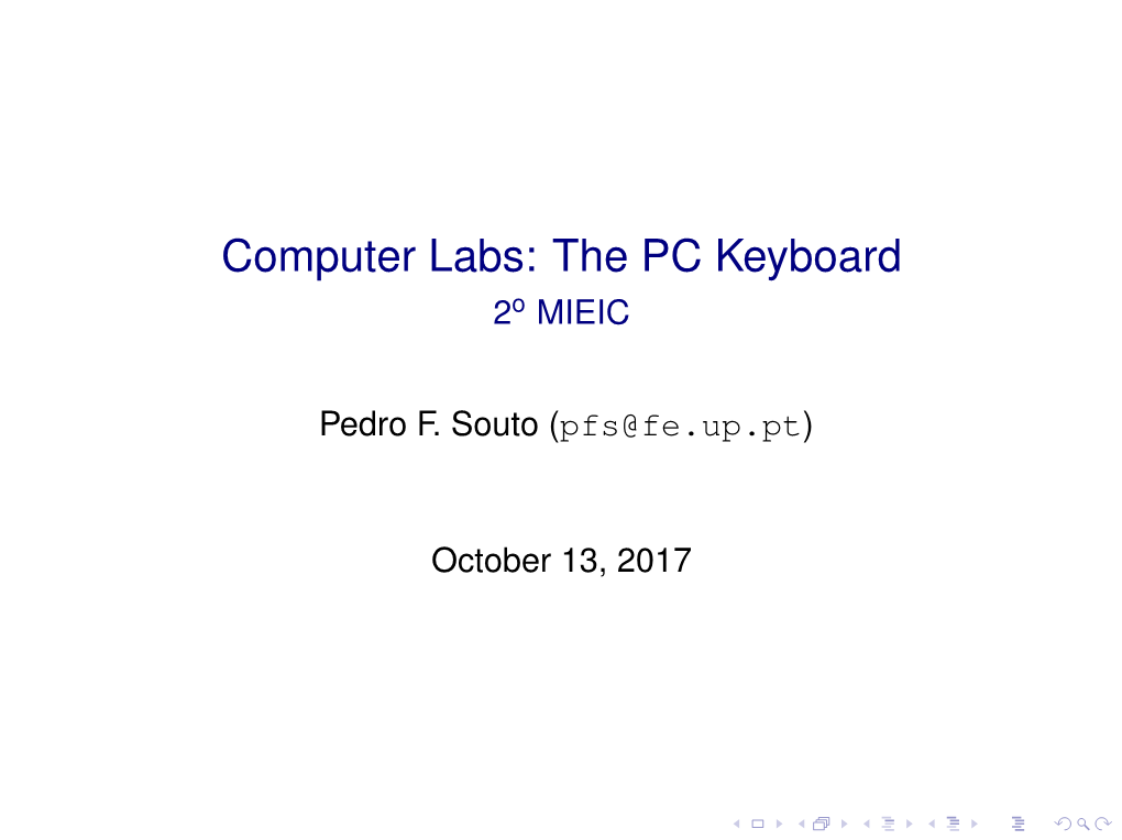 Computer Labs: the PC Keyboard 2O MIEIC