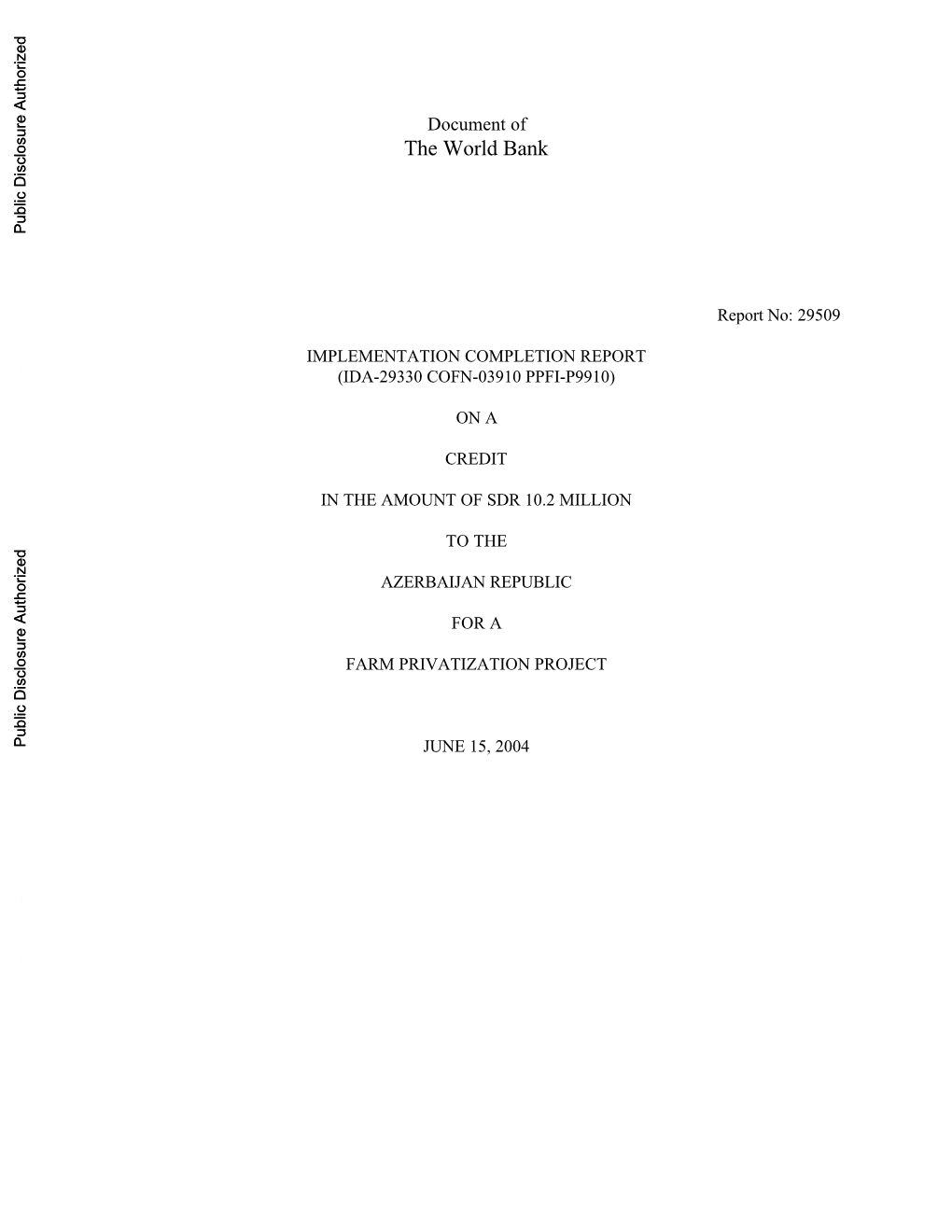 World Bank Document