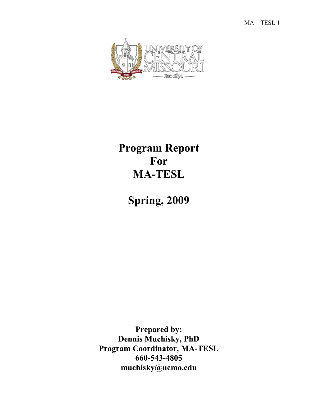 Ucm Template For Dese Certification Program Reports