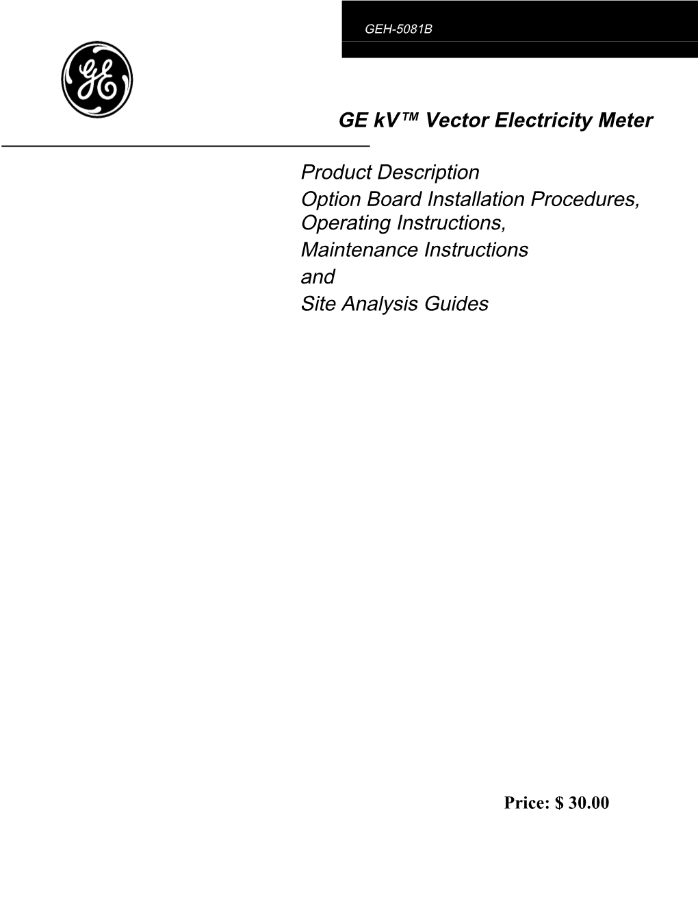 GE Kv Vector Electricity Meter